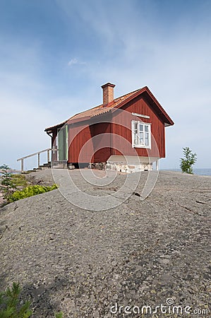 Studio on a cliff Grisslehamn Editorial Stock Photo